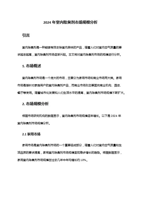 2024年室内除臭剂市场规模分析