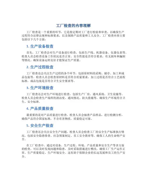 工厂检查的内容是什么意思