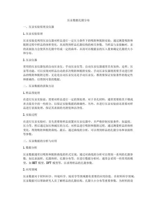 压汞数据孔隙分布