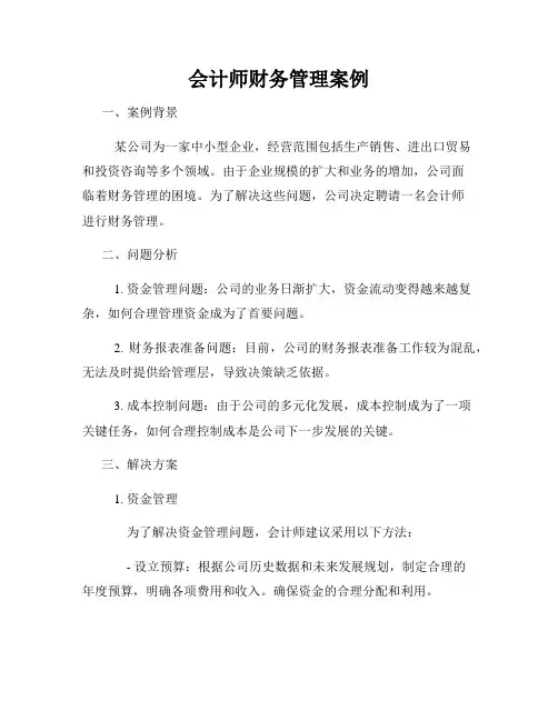 会计师财务管理案例