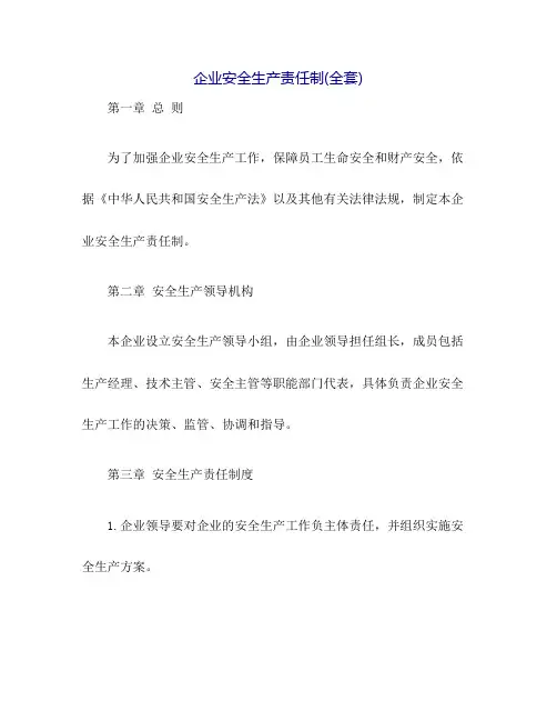 企业安全生产责任制(全套)