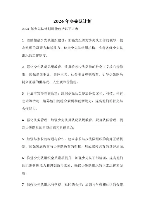 2024年少先队计划
