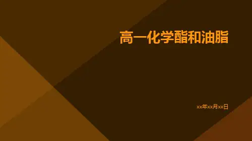 高一化学酯和油脂