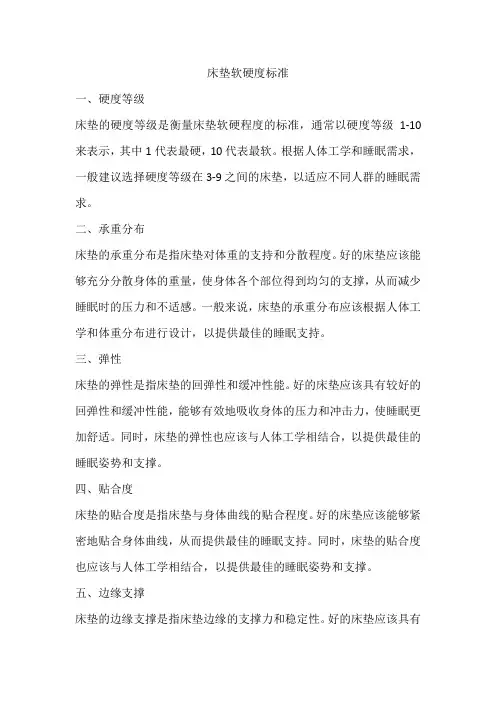 床垫软硬度标准