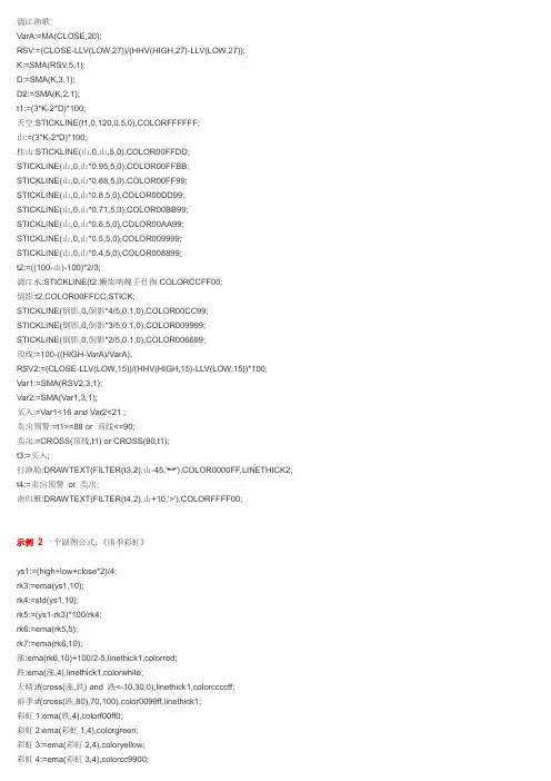 大智慧公式多年收集的大智慧指标公式(源码)