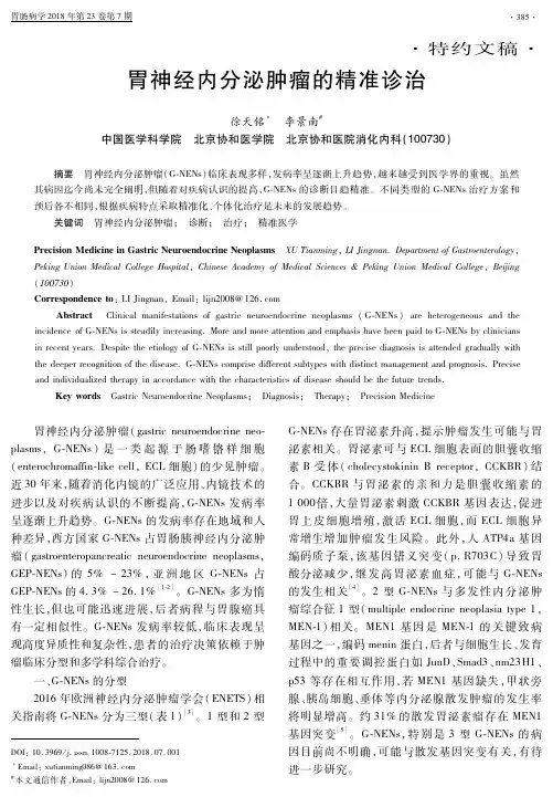 胃神经内分泌肿瘤的精准诊治