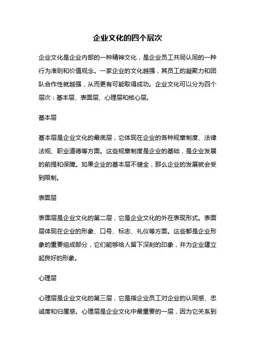 企业文化的四个层次