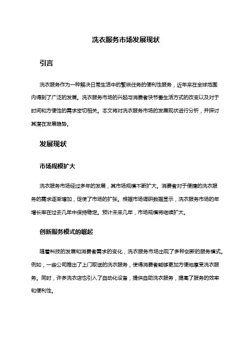 2024年洗衣服务市场发展现状
