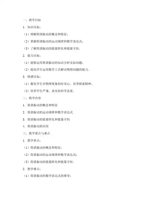 大学物理简谐振动教案手写