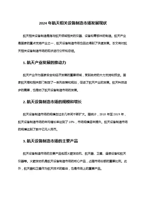 2024年航天相关设备制造市场发展现状