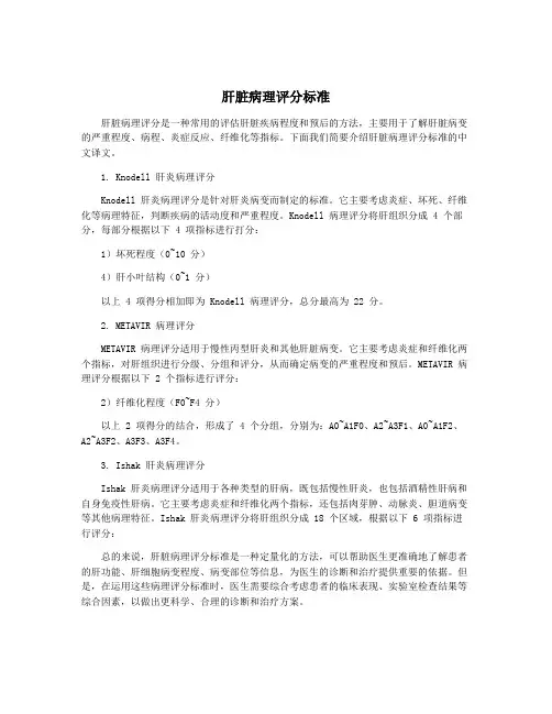 肝脏病理评分标准