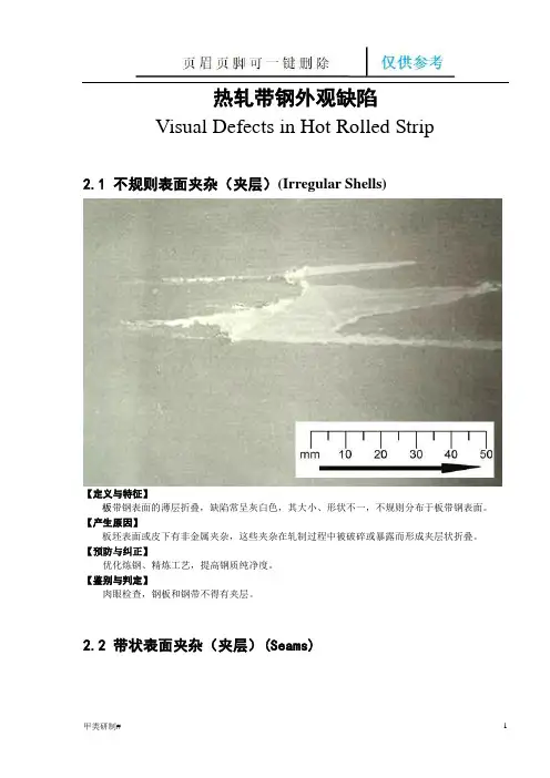 热轧带钢缺陷图谱(内容清晰)