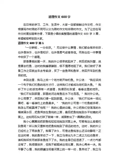 道理作文600字3篇