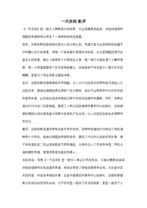 一代宗师 影评