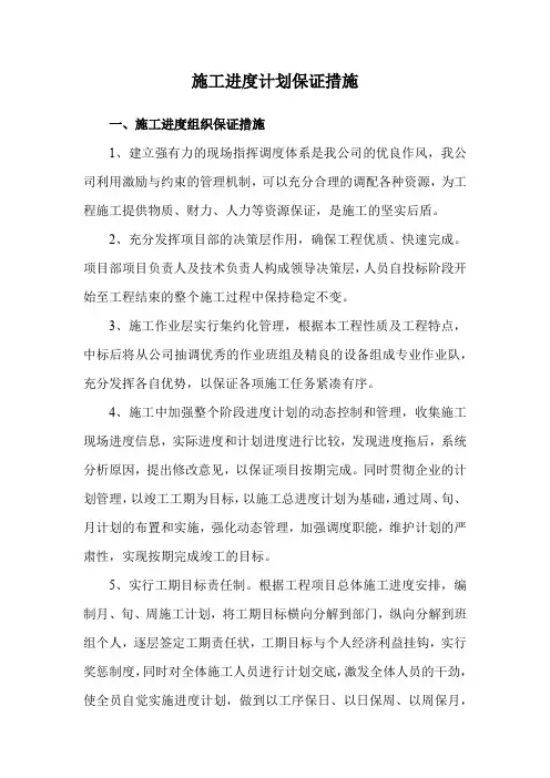 施工进度计划保证措施