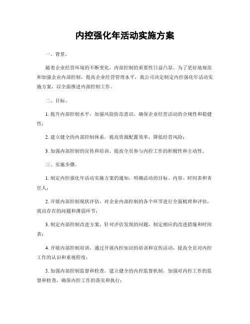 内控强化年活动实施方案