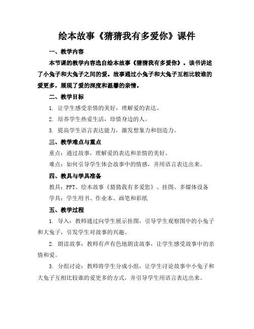 绘本故事《猜猜我有多爱你》课件