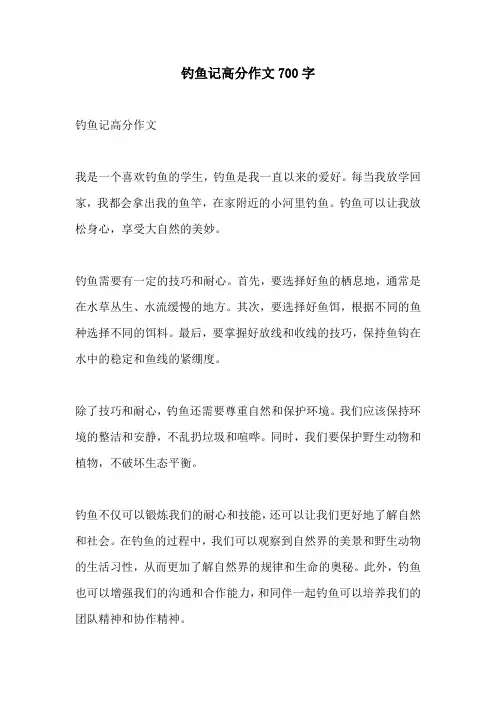 钓鱼记高分作文700字