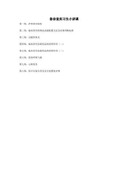 急诊带教小讲课