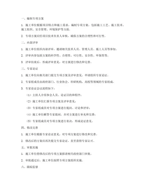 专项方案论证的流程