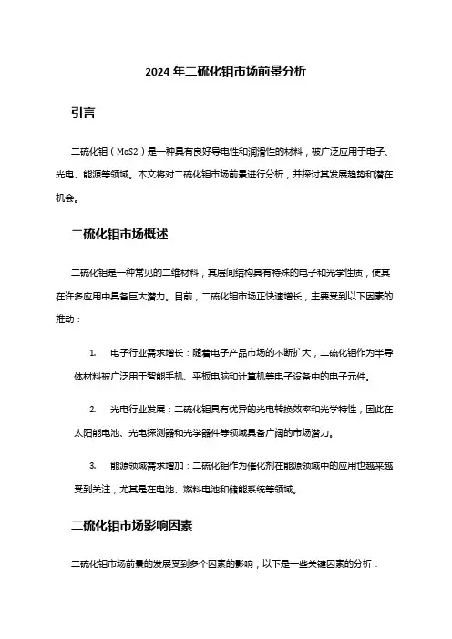 2024年二硫化钼市场前景分析