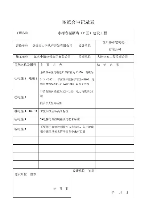 图纸会审记录表