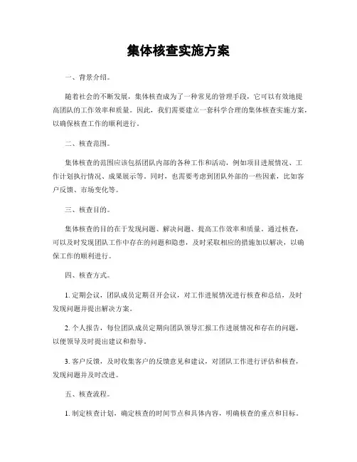 集体核查实施方案