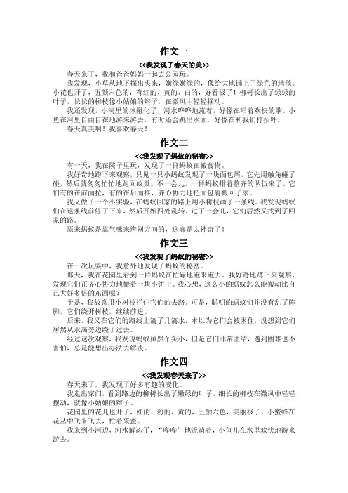 三年级下册以我发现什么为题作文三百字