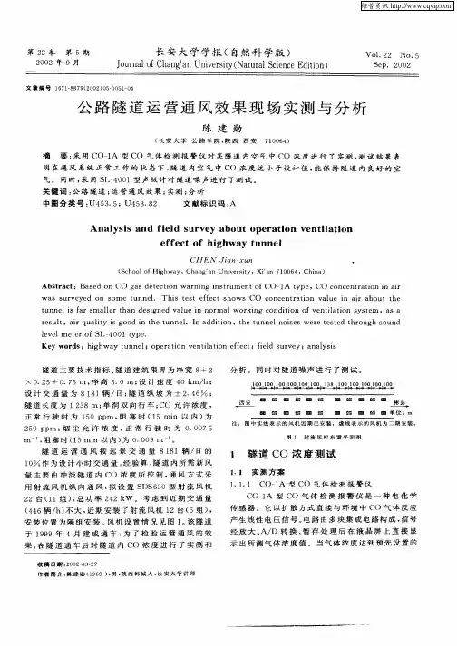 公路隧道运营通风效果现场实测与分析