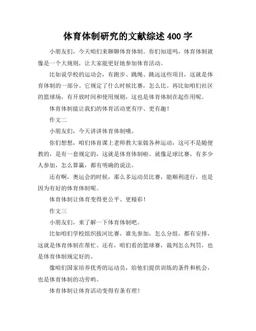 体育体制研究的文献综述400字