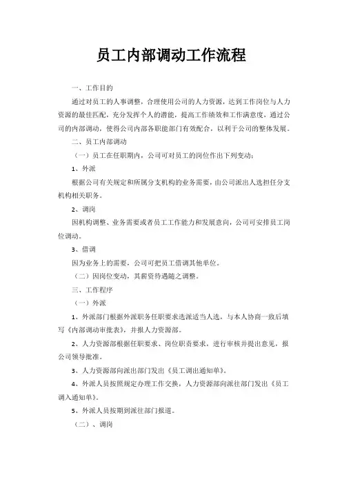 员工内部调动工作流程