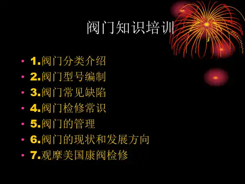 阀门知识培训课件(标准版) 下载版 很全