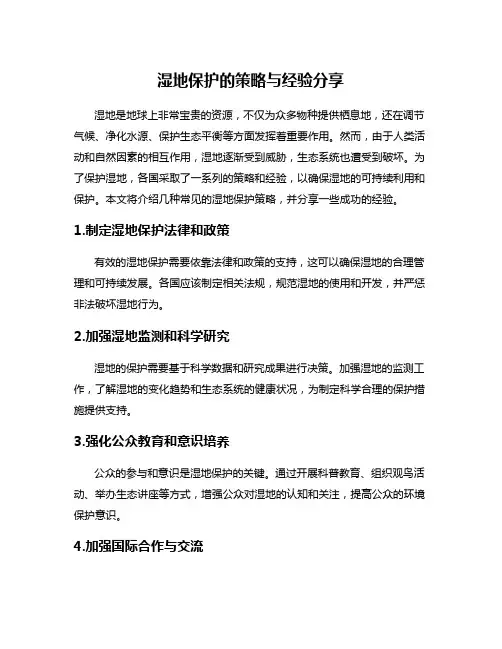 湿地保护的策略与经验分享