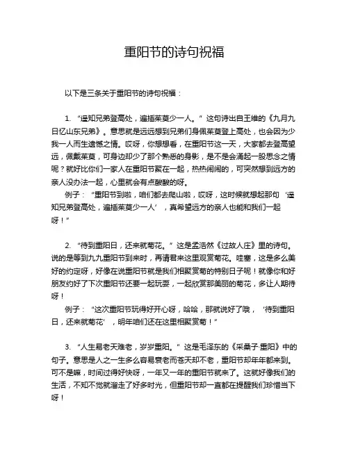 重阳节的诗句祝福