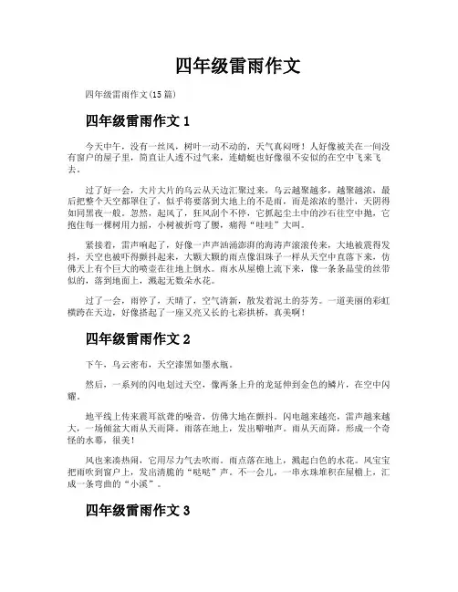 四年级雷雨作文