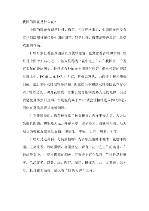 我国的国花是什么花