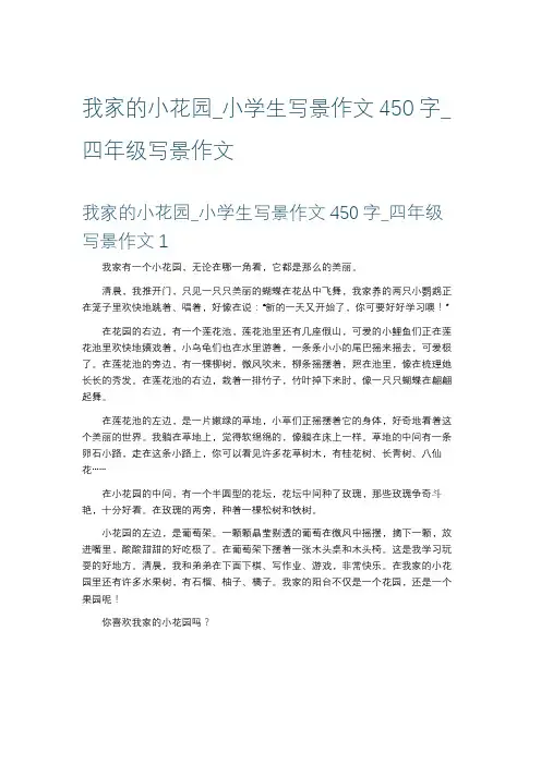 迷人的小花园作文450字四年级
