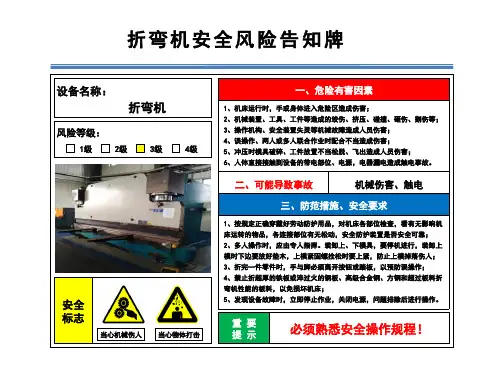 折弯机安全风险告知牌