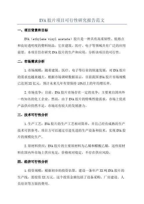 EVA胶片项目可行性研究报告范文