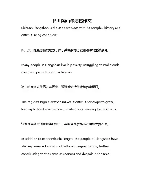 四川凉山最悲伤作文