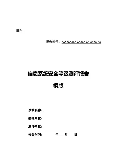 信息系统安全等级测评报告模版