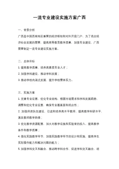 一流专业建设实施方案广西