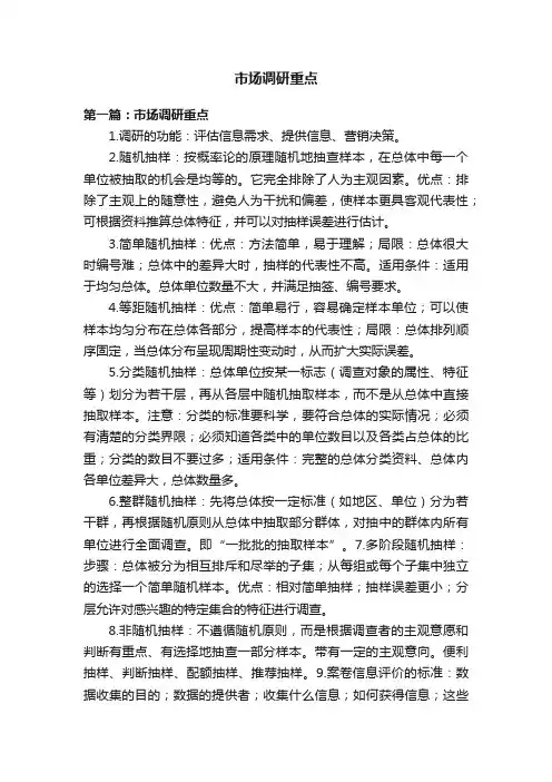 市场调研重点