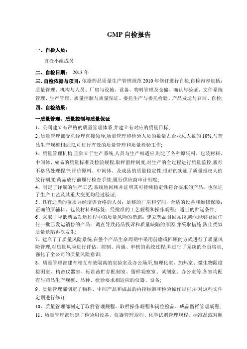 GMP自检报告