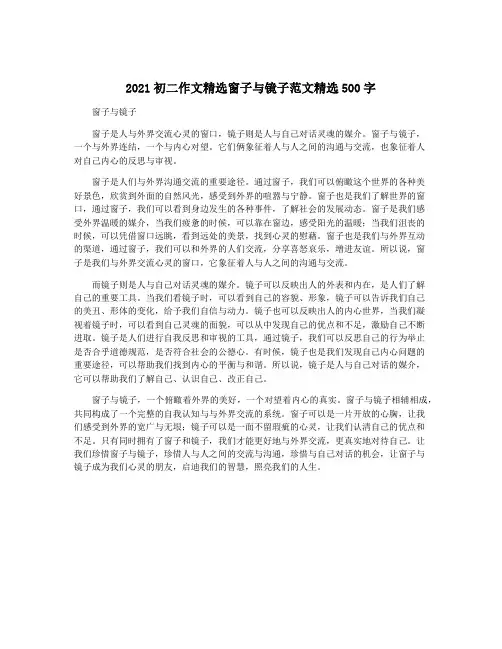 2021初二作文精选窗子与镜子范文精选500字