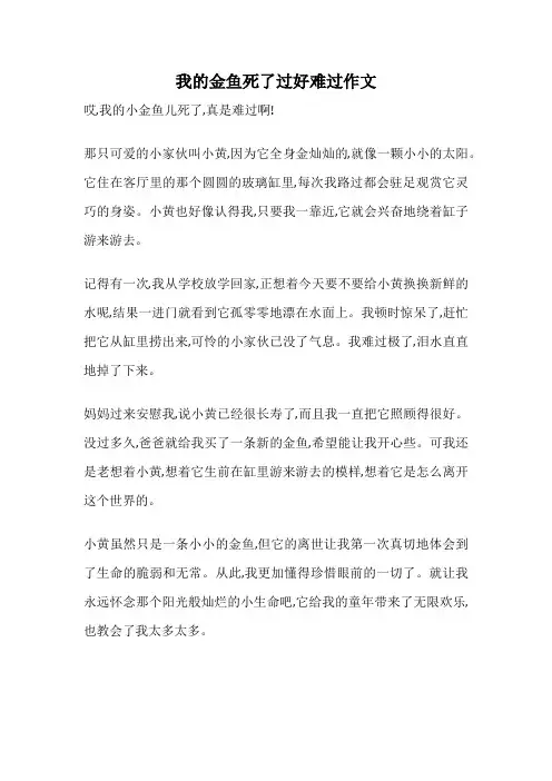 我的金鱼死了过好难过作文