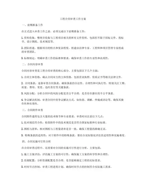 工程合同审查工作方案