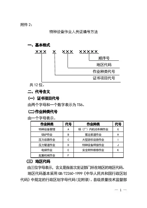 最新的质量技术监督局颁发的特种作业人员证件编号