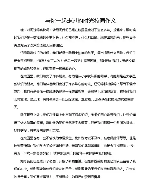 与你一起走过的时光校园作文