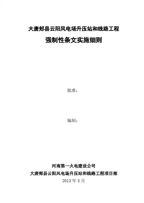 风力发电强制性条文实施细则